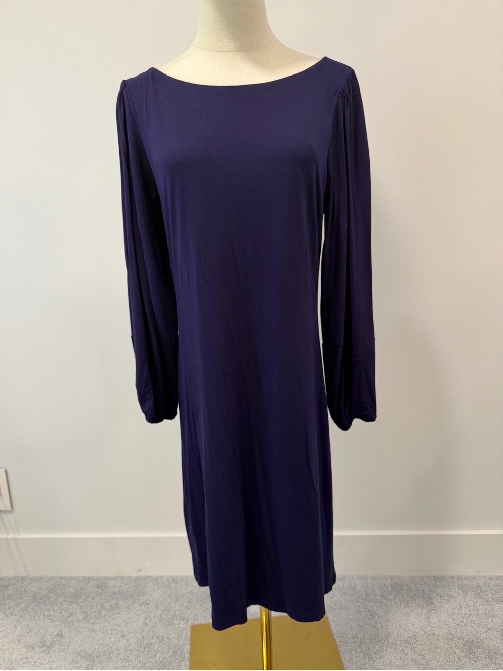 Cynthia Rowley Navy Long-Sleeve Boatneck Dress